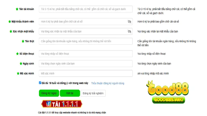 Đăng ký Good88 để chơi casino trên điện thoại
