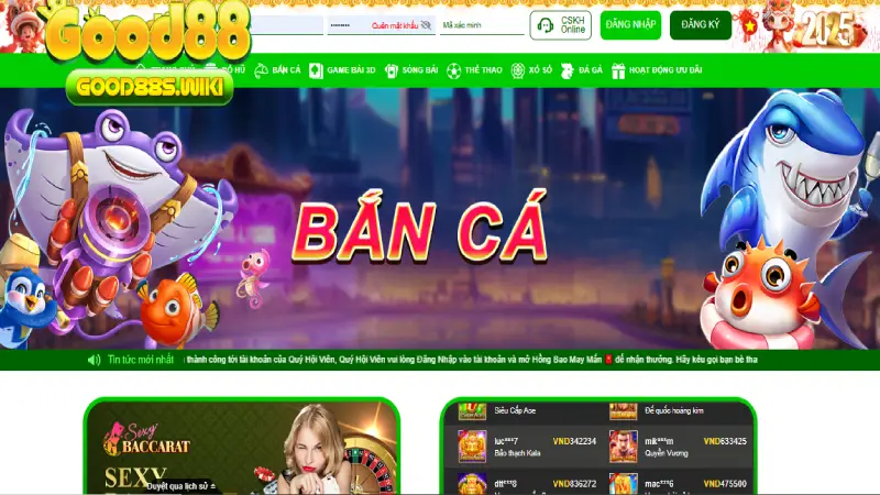 Đôi nét về sảnh bắn cá Good88