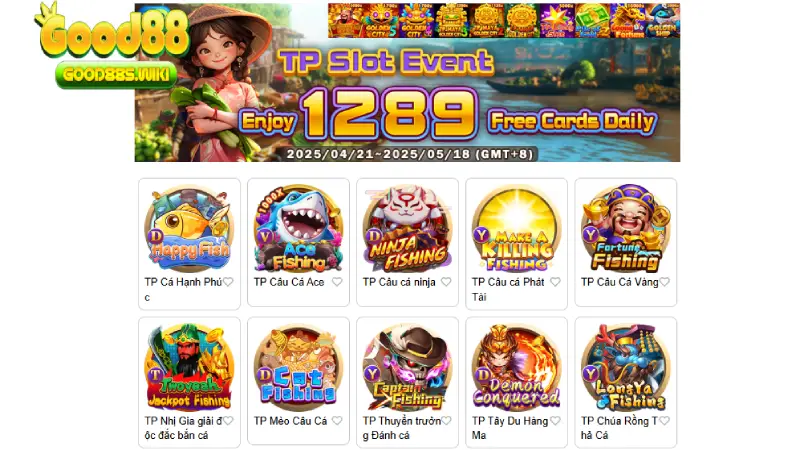 Nhiều game chơi bắn cá tại Good88