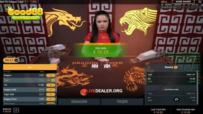 Rồng hổ tại Good88 thưởng cao