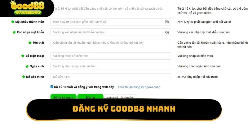Đăng ký Good88 nhanh